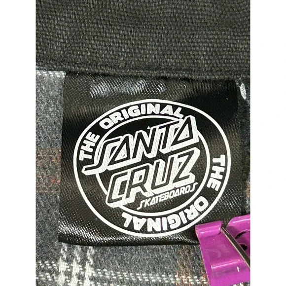 Santa Cruz Skateboard Longsleeve Button Up Shirt Screaming Hand‎ Utility Black - Picture 10 of 16